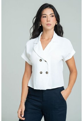 Blusa Becca Blanco Ragged Pf11113111