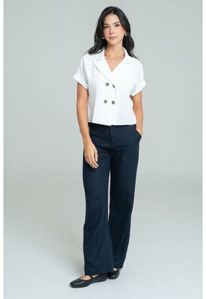 Blusa Becca Blanco Ragged Pf11113111