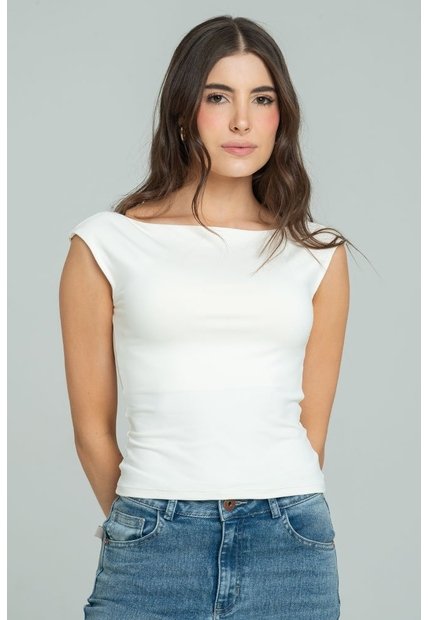 Top Camelia Blanco Ragged Pf13120863