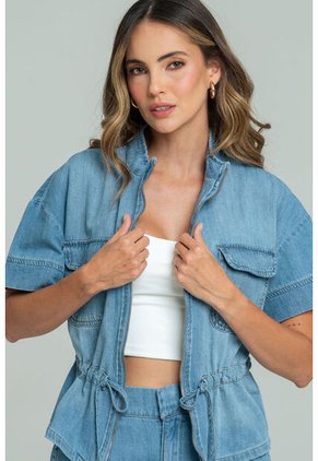Camisa Denim Austria Azul Ragged Pf21110023