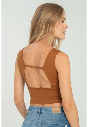 Crop Top Label Café Ragged Pf13120823