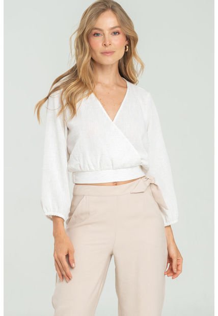 Blusa Vince Blanco Ragged Pf11112993