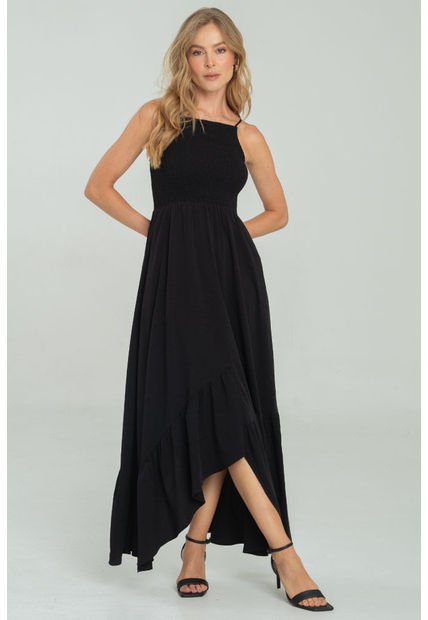 Vestido Wrenlye Negro Ragged Pf11511383