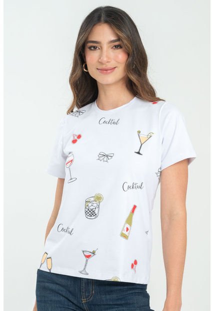 Camiseta Cocktail Blanco Ragged Pf21120095