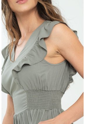 Vestido Alma Verde Ragged Pf11511378