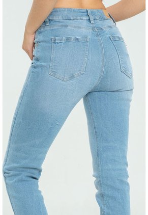 Jeans Mom Almeria Azul Ragged Pf21350045