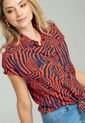 Blusa Zebra Anudado Azul Ragged Pf11112657 de Ragged