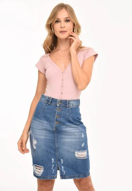 Falda Palma Azul Ragged Pf51320055