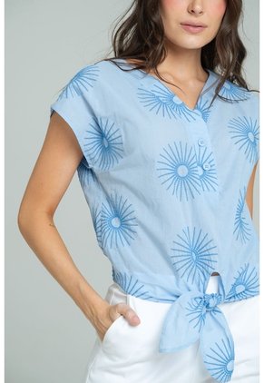 Blusa Sunny Azul Ragged Pf11113200