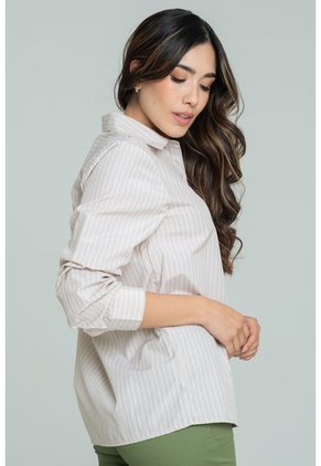 Camisa Oversize Rayas Beige Ragged Pf11112865