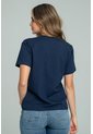 Camiseta Flor Bordada Azul Ragged Pf21120147 de Ragged