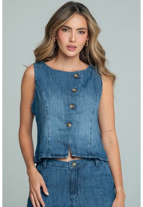 Blusa Mumbai Azul Ragged Pf21110028
