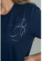 Camiseta Flor Bordada Azul Ragged Pf21120147 de Ragged