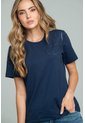 Camiseta Flor Bordada Azul Ragged Pf21120147 de Ragged