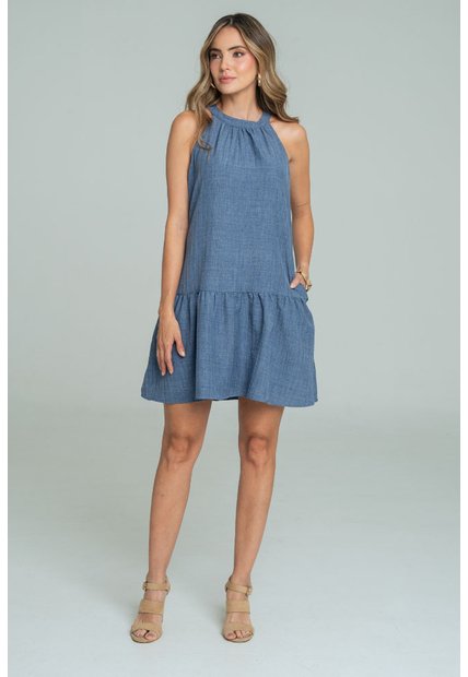 Vestido Samara Azul Ragged Pf11511463