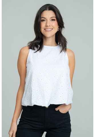 Blusa Globo Ojalillo Blanco Ragged Pf11113153 Ragged