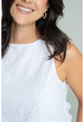 Blusa Globo Ojalillo Blanco Ragged Pf11113153
