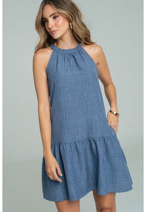 Vestido Samara Azul Ragged Pf11511463