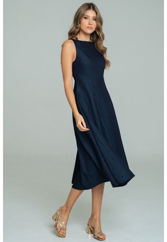 Vestido Midi Azul Ragged Pf21510021 Ragged
