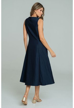 Vestido Midi Azul Ragged Pf21510021