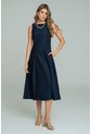 Vestido Midi Azul Ragged Pf21510021 de Ragged
