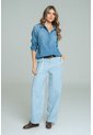 Jeans Barrel Rayas Azul Ragged Pf21350102 de Ragged