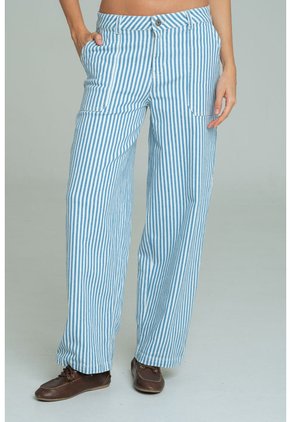 Jeans Barrel Rayas Azul Ragged Pf21350102