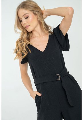 Enterizo Largo Shine Negro Ragged Pf12530046