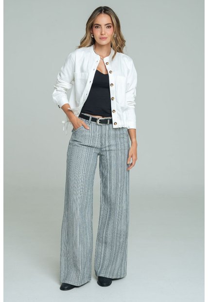 Jeans Jacquard Rayas Azul Ragged Pf21350097