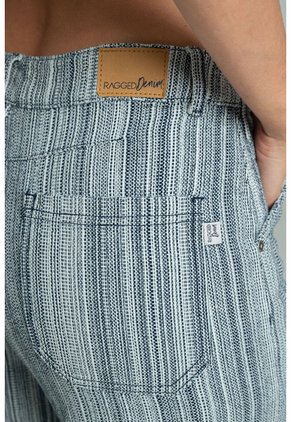 Jeans Jacquard Rayas Azul Ragged Pf21350097