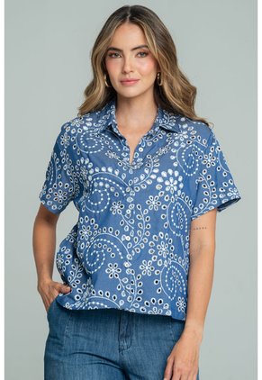 Camisa Ojalillo Azul Ragged Pf21110026
