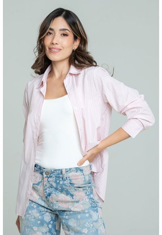 Camisa Oversize Rayas Rosa Ragged Pf11112865 Ragged