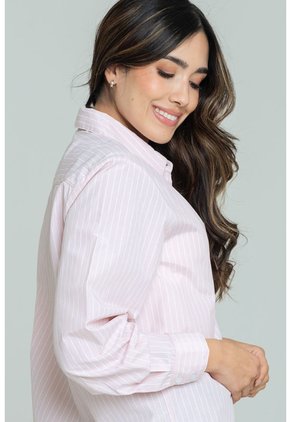Camisa Oversize Rayas Rosa Ragged Pf11112865