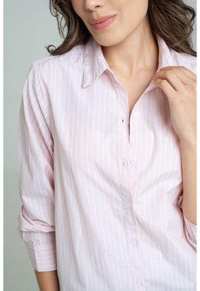 Camisa Oversize Rayas Rosa Ragged Pf11112865