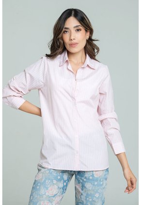 Camisa Oversize Rayas Rosa Ragged Pf11112865