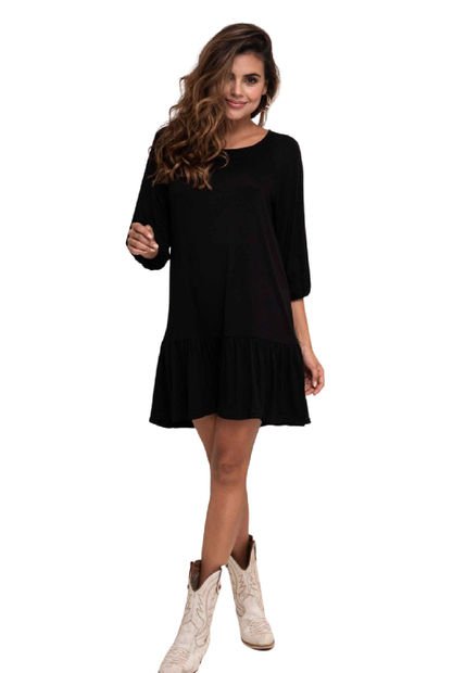 Vestido Meridien Negro Ragged Pf11511009