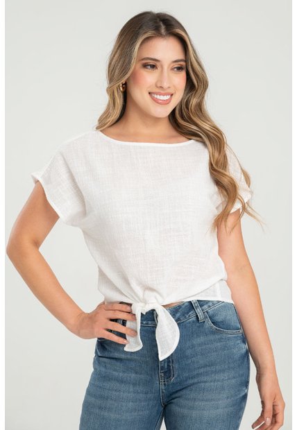 Blusa Hoiselle Blanco Ragged Pf31113503