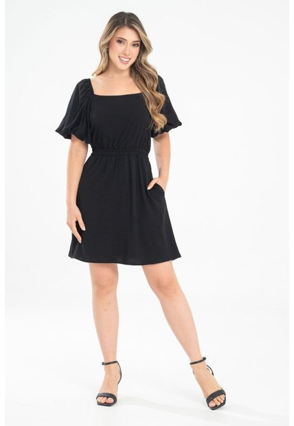 Vestido Corto Hartoon Negro Ragged Pf31511473