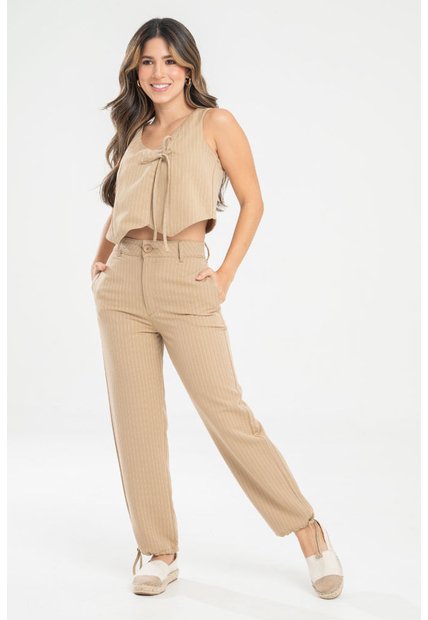 Pantalon Mucura Beige Ragged Pf31310736