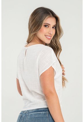 Blusa Hoiselle Blanco Ragged Pf31113503