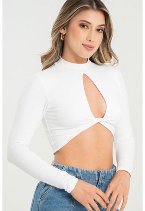 Crop Top Beanie Blanco Ragged Pf31122310