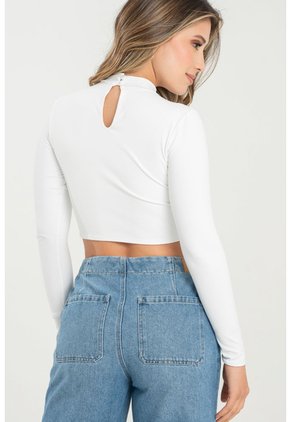 Crop Top Beanie Blanco Ragged Pf31122310