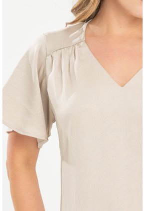 Blusa Satin Beige Ragged Pf31113493
