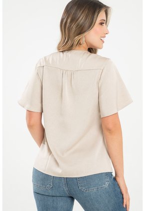 Blusa Satin Beige Ragged Pf31113493