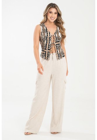 Pantalon Cargo Rayas Beige Ragged Pf31310741 Ragged