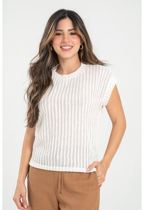 Blusa Tejida Opaly Blanco Ragged Pf31113521