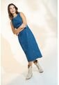 Vestido Midi Azul Ragged Pf21510017 de Ragged