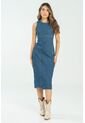 Vestido Midi Azul Ragged Pf21510017 de Ragged