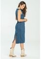 Vestido Midi Azul Ragged Pf21510017 de Ragged