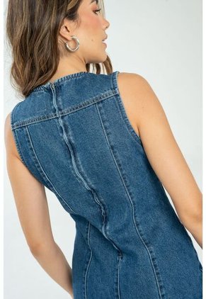 Vestido Midi Azul Ragged Pf21510017